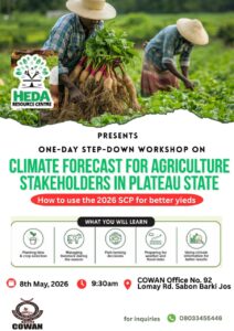 COWAN Hosts 2026 Climate Forecast for Agricultural Stakeholders in Plateau State